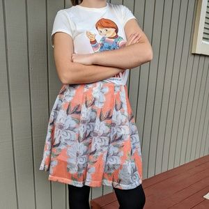 Asos NWOT Floral Mesh Skater Skirt, SZ 2 EUR 34